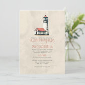 Whimsical Lighthouse Wedding Invitations Kaart (Staand voorkant)