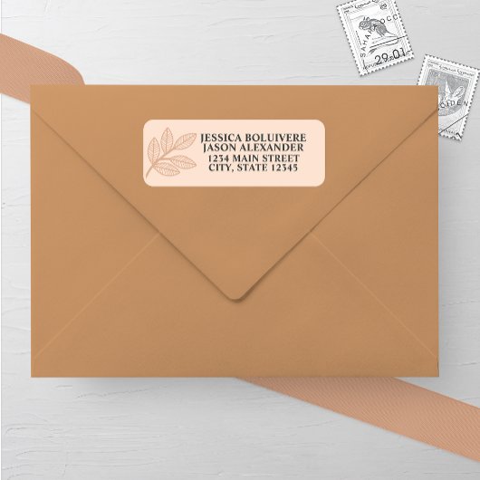 Whimsical lijn laat bruiloft retour adres label