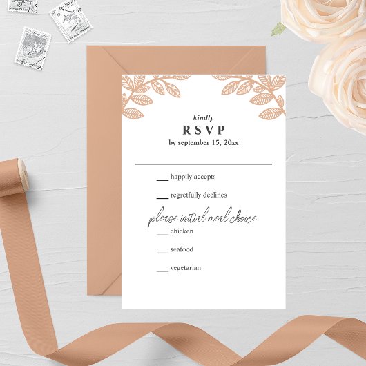 Whimsical lijn laat bruiloft RSVP Kaart