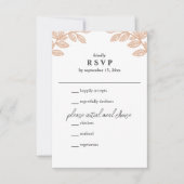 Whimsical lijn laat bruiloft RSVP Kaart (Voorkant)