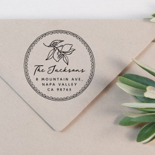 Whimsical Lijst Citroennaam & Terugkeeradres Rubberstempel
