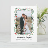 Whimsical Lijst en boog | Foto: Getrouwd en helder Feestdagenkaart (Staand voorkant)