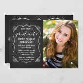 Whimsical Lijst Rustic Photo Afstuderen Kaart (Voorkant / Achterkant)