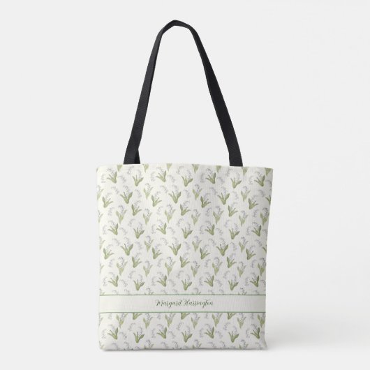 Whimsical Lily of the Valley mei Verjaardag Bloem Tote Bag (Achterkant)