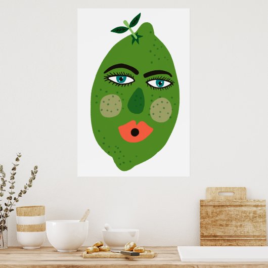 Whimsical Lime Art Poster (Keuken)