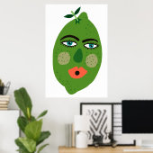 Whimsical Lime Art Poster (Thuiskantoor)