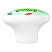 Whimsical Lime Green Cupcake met Cherry bovenaan Keramische Knop (Zijkant)