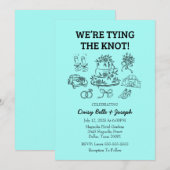 Whimsical Line Art Wedding Uitnodiging (Voorkant / Achterkant)