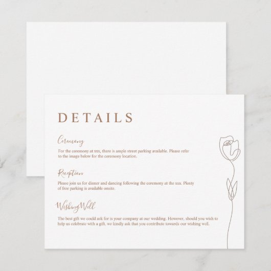 Whimsical Line Roos Detail Enclosure Card Kaart (Voorkant / Achterkant)