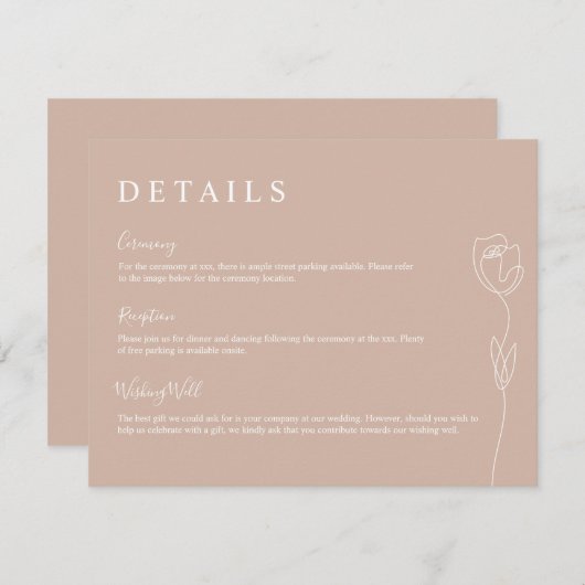 Whimsical Line Roos Detail Enclosure Card Kaart (Voorkant / Achterkant)