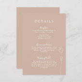 Whimsical Line Roos Details Enclosure Card Informatiekaartje (Voorkant / Achterkant)