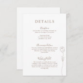 Whimsical Line Roos Details Enclosure Card Informatiekaartje (Voorkant / Achterkant)