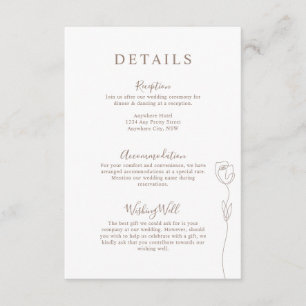 Whimsical Line Roos Details Enclosure Card Informatiekaartje