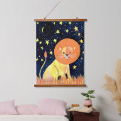 Whimsical Lion and Stars Hanging Poster – Celestia Hangend Wandkleed (Slaapkamer)