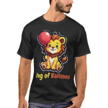 Whimsical Lion Balloon T-Shirt - Speels en vet