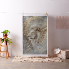 Whimsical Lion & Crescent Moon etherisch profiel Stof