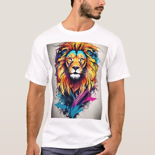 Whimsical Lion Dreamscape T-shirt (Voorkant)