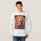 Whimsical Lion met Floral Mane T-Shirt Design (Voorkant volledig)