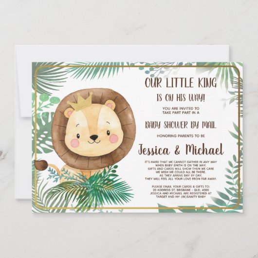 Whimsical Lion Party | Shower per mail Kaart (Voorkant)