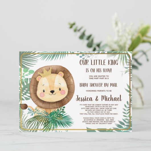 Whimsical Lion Party | Shower per mail Kaart (Staand voorkant)