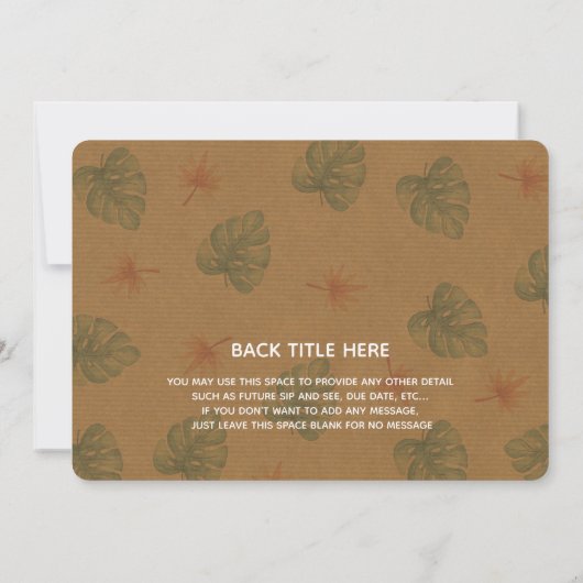 Whimsical Lion Thaise Partij | Virtueel Baby showe Kaart (Achterkant)