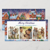 Whimsical Lite Brite Kunst Kerst 3 Foto Collage Feestdagenkaart (Voorkant / Achterkant)