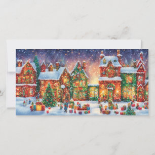 Whimsical Lite Brite Kunst Kerst 3 Foto Collage Feestdagenkaart