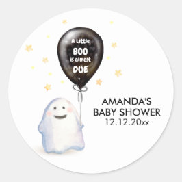 Whimsical Little Boo Balloon Baby shower Ronde Sticker