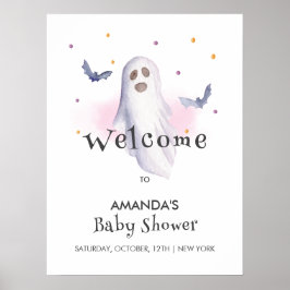 Whimsical Little Boo Halloween Baby shower Welkom Poster