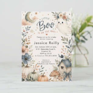 Whimsical Little Boo op Weg Baby Shower  Kaart