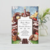 Whimsical Little Chocolate Baby shower Kaart (Staand voorkant)