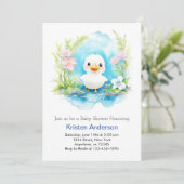 Whimsical Little Duck Boy Baby shower Kaart (Staand voorkant)