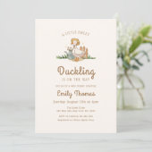 Whimsical Little Duckling Garden Baby shower Kaart (Staand voorkant)