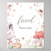 Whimsical Little Fairy Baby shower Eten Poster (Voorkant)
