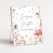 Whimsical Little Fairy Baby shower Luier Raffle Poster