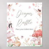 Whimsical Little Fairy Baby shower Luier Raffle Poster (Voorkant)