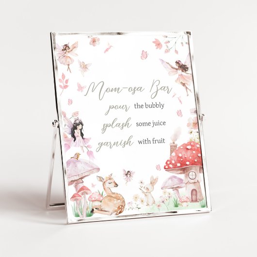 Whimsical Little Fairy Baby shower Mom Osa Bar Poster