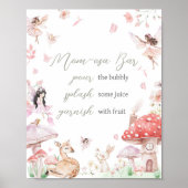 Whimsical Little Fairy Baby shower Mom Osa Bar Poster (Voorkant)