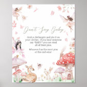 Whimsical Little Fairy Baby shower Zeg geen Baby Poster (Voorkant)