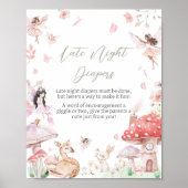 Whimsical Little Fairy Late Night Luiers Poster (Voorkant)