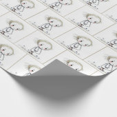 Whimsical Little Girl Doodle in Wildflowers Cadeaupapier (Hoek)