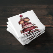 Whimsical Little Girl Pink Christmas Tree Magnet