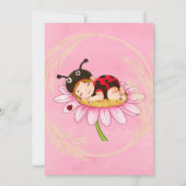 Whimsical Little Ladybug Baby Shower Invitations Kaart (Achterkant)