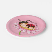 Whimsical Little Ladybug Baby shower Papieren Bordje (Gekanteld)