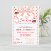 Whimsical Little Love Bug Ladybug Girl Baby Shower Kaart (Staand voorkant)