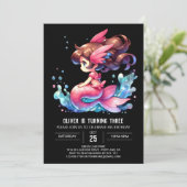 Whimsical Little Mermaid Verjaardag Kaart (Staand voorkant)