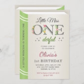 Whimsical Little Miss Onederful 1e verjaardag Kaart (Voorkant / Achterkant)