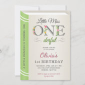 Whimsical Little Miss Onederful 1e verjaardag Kaart (Voorkant)