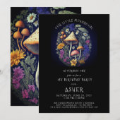 Whimsical Little Mushroom 1e verjaardagsfeestje Kaart (Voorkant / Achterkant)