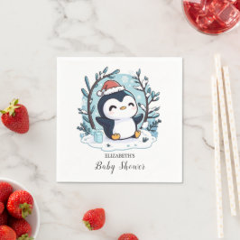 Whimsical Little Penguin Baby shower Servet